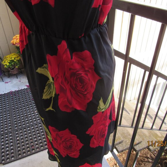 #610  WOMAN'S LONG FLORAL CHIFFON DRESS BY ADDITION-ELLE  (SIZE 14W) - Picture 4 of 4